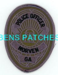 GEORGIA,MORVEN POLICE BADGE PATCH SUBDUED 1